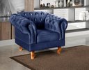 Ver imagem 1 de Poltrona Dom Pedro Chesterfield Retrô Decorativa Azul Marinho