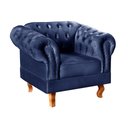 Ver imagem 2 de Poltrona Dom Pedro Chesterfield Retrô Decorativa Azul Marinho