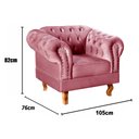 Ver imagem 3 de Poltrona Dom Pedro Chesterfield Retrô Decorativa Rosa