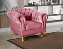 Ver imagem 1 de Poltrona Dom Pedro Chesterfield Retrô Decorativa Rosa
