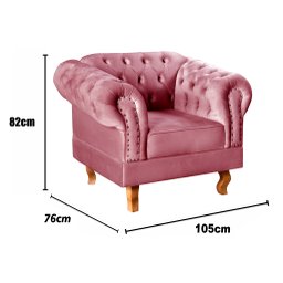 Poltrona Dom Pedro Chesterfield Retrô Decorativa - 3
