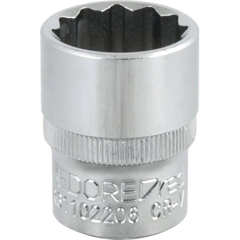 Soquete Estriado com Encaixe de 1-2 22mm Gedore Red 3300337 Borda Serrilhada