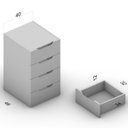 Ver imagem 3 de Gaveteiro para Escritório 4 Gavetas Madrid