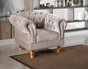 Ver imagem 1 de Poltrona Dom Pedro Chesterfield Retrô Decorativa Cinza Capuccino