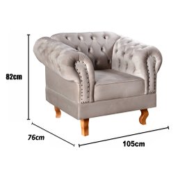 Poltrona Dom Pedro Chesterfield Retrô Decorativa - 3