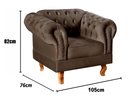 Ver imagem 3 de Poltrona Dom Pedro Chesterfield Retrô Decorativa Marrom
