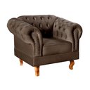 Ver imagem 2 de Poltrona Dom Pedro Chesterfield Retrô Decorativa Marrom