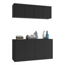 Ver imagem 2 de Conjunto Lavanderia Suspenso Multiuso Armário Aéreo e Balcão 4 Portas Multimóveis Mp5052 Preto