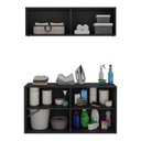 Ver imagem 4 de Conjunto Lavanderia Suspenso Multiuso Armário Aéreo e Balcão 4 Portas Multimóveis Mp5052 Preto