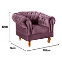 Ver imagem 3 de Poltrona Dom Pedro Chesterfield Retrô Decorativa Roxo