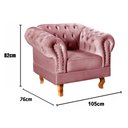 Ver imagem 3 de Poltrona Dom Pedro Chesterfield Retrô Decorativa Rosa Rose
