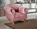 Ver imagem 1 de Poltrona Dom Pedro Chesterfield Retrô Decorativa Rosa Rose