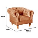 Ver imagem 3 de Poltrona Dom Pedro Chesterfield Retrô Decorativa Laranja Terracota