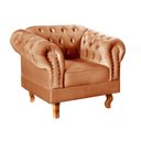 Ver imagem 2 de Poltrona Dom Pedro Chesterfield Retrô Decorativa Laranja Terracota