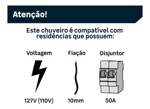 Chuveiro Elétrico Multitemperatura 127v (110v) 5500w Branco - 4