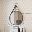 Ver imagem 2 de Espelho para Sala Quarto Banheiro Redondo Grande 60 Cm com Alça Aro Preto Couro Preto
