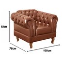 Ver imagem 3 de Conjunto 2 Poltronas Chesterfield Dom Pedro Decoração Sala Recepção Retrô Marrom Caramelo