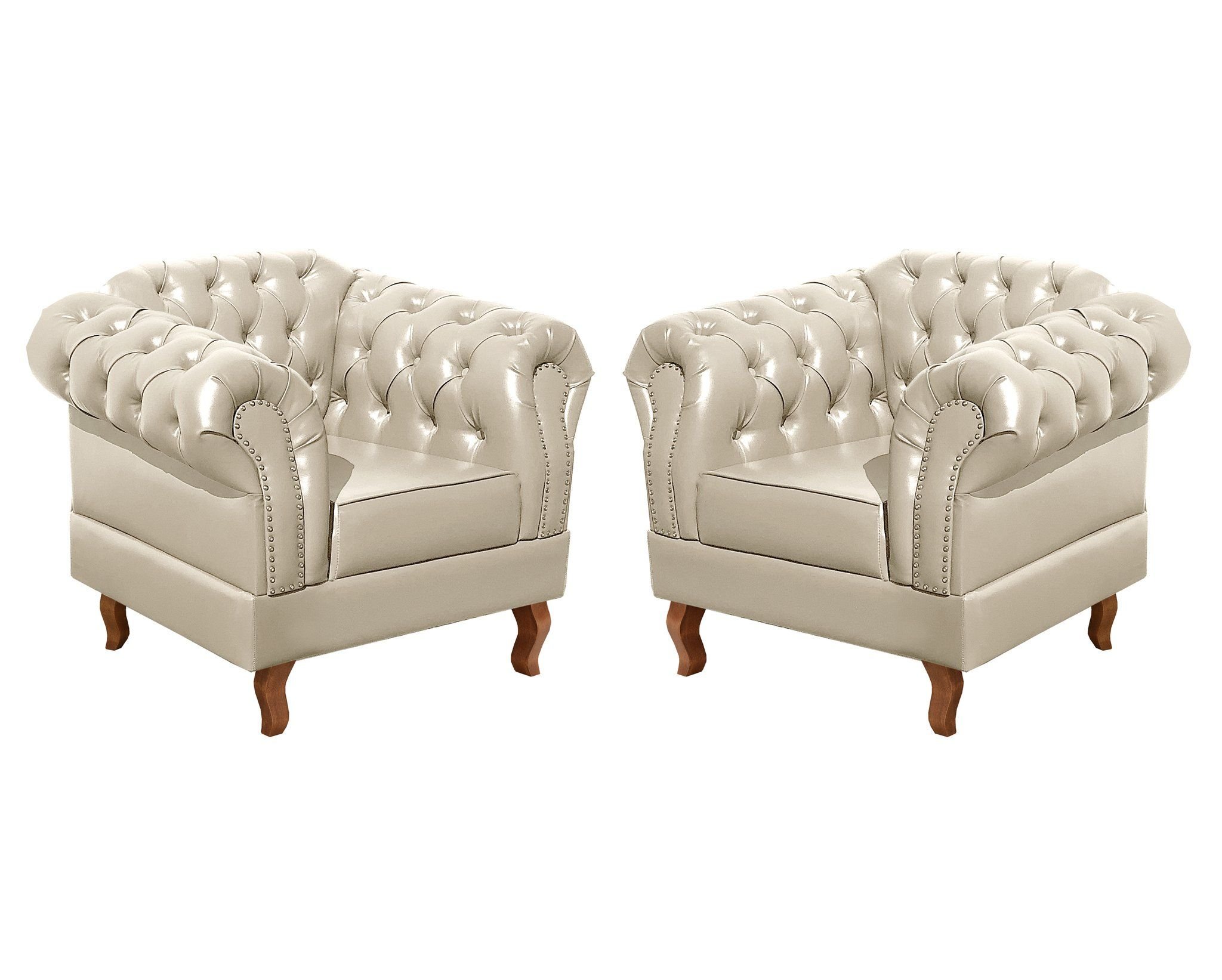 Conjunto 2 Poltronas Chesterfield Dom Pedro Decoração Sala Recepção ...