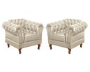 Ver imagem 1 de Conjunto 2 Poltronas Chesterfield Dom Pedro Decoração Sala Recepção Retrô Bege