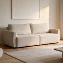 Ver imagem 3 de Sofá 3 Lugares Retrátil Reclinável para Sala de Estar 190cm Siloé K01 Veludo Bege - Lyam Decor
