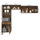 Ver imagem 4 de Cozinha Compacta Modulada 4 Portas 1 Gaveta Vittoria Marrom/Ipê Wood/Grafite