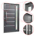 Ver imagem 3 de Porta Pivotante Alumínio Lambril Miraggio c/Pux.Esq. Elite Cinza 240x130 Brimak