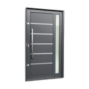 Ver imagem 1 de Porta Pivotante Alumínio Lambril Miraggio c/Pux.Esq. Elite Cinza 240x130 Brimak