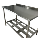 Ver imagem 4 de Mesa Aço Inox Profissional 100x60x90 Cm com Espelho e 1 Prateleira Fenestrada Nortinox