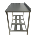Ver imagem 3 de Mesa Aço Inox Profissional 100x60x90 Cm com Espelho e 1 Prateleira Fenestrada Nortinox