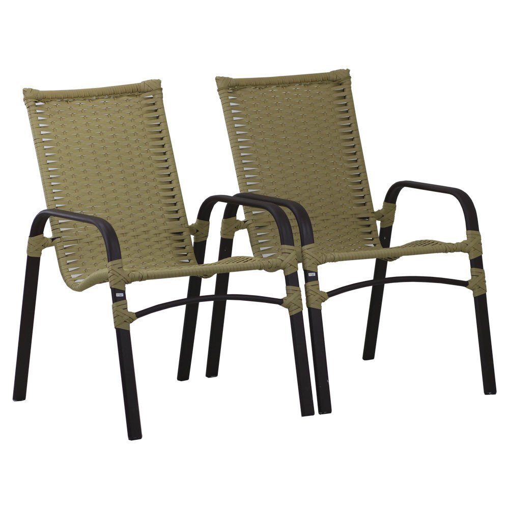 Jogo 4 Cadeiras Emily e Mesa com Tampo Ripado em Alumínio para Piscina, Área e Jardim Trama Original - 2