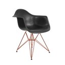 Ver imagem 4 de Conjunto Jantar Mesa Redonda Vidro Eames Eiffel 90cm com 4 Poltronas Pretas Ferro Cobre
