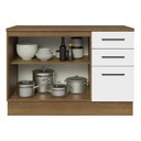 Ver imagem 5 de Balcão de Pia Cozinha 2 Portas e 3 Gavetas (Com Tampo) Rustic/Branco Agata Madesa