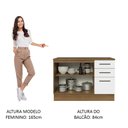 Ver imagem 7 de Balcão de Pia Cozinha 2 Portas e 3 Gavetas (Com Tampo) Rustic/Branco Agata Madesa