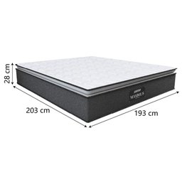 Colchão Casal King Gazin Molas Ensacadas Pillow Top Maximus 193x203x28cm Cinza - Branco Cinza-bran - 3