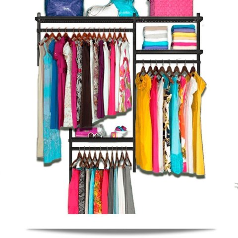 Roupeiro Aramado Quarto Pequeno Closet Feminino Solteiro 1,60m - Preto