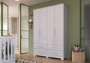 Ver imagem 4 de Armário Infantil 4 Portas Lisas Charlô - Móveis Peroba Branco Brilho