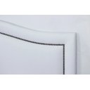 Ver imagem 2 de Cabeceira Queen Provençal Luxo Estofada 160x60 - Corino Branco - Tachas Fume