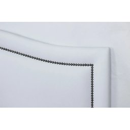 Cabeceira Queen Provençal Luxo Estofada 160x60 - Corino Branco - Tachas Fume - 2
