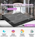 Ver imagem 5 de Painel Placa Para Parede E Piso Chão Autocolante Laminado Mármore Escuro 25x25cm