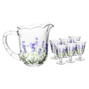 Ver imagem 1 de Conjunto Jarra com 6 Taças Lavanda Hand Painting Cristal Ecológico 1,3L/240ml | Lyor