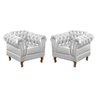 Conjunto 2 Poltronas Chesterfield Dom Pedro Decoração Sala Recepção Retrô - 1