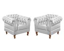 Ver imagem 1 de Conjunto 2 Poltronas Chesterfield Dom Pedro Decoração Sala Recepção Retrô Branco