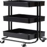 Carrinho Multiuso Organizador 3 Prateleiras em Aco Preto Quarto Sala Brinquedos Salao Manicure Varan - 8