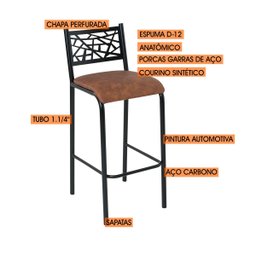 Conjunto Bistrô Dani 2 Banquetas e Mesa Tampo Bp Redondo - 4