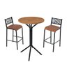 Conjunto Bistrô Dani 2 Banquetas e Mesa Tampo Bp Redondo - 2