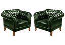Ver imagem 1 de Conjunto 2 Poltronas Chesterfield Dom Pedro Decoração Sala Recepção Retrô Verde