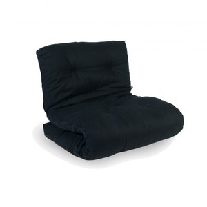 Colchonete Futon Dobravel Enrolavel Solteiro Orthovida - Preto