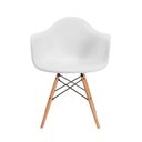 Ver imagem 4 de Mesa de Jantar Redonda Eiffel Eames em Madeira 110cm Branca com 4 Poltronas Brancas