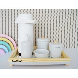 Kit Higiene Baby Pinus com Térmica Montessori - Faixa Cinza - 1