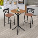 Ver imagem 2 de Conjunto Bistrô Tampo 0,65m Redondo com 2 Banquetas Tubo Paris